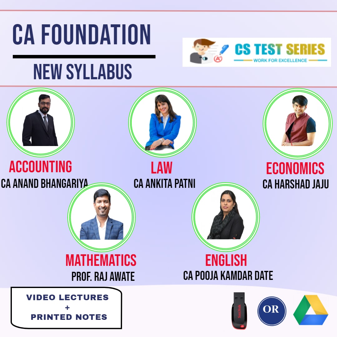 CA FOUNDATION Complete CA FOUNDATION Full Lectures By CA Anand Bhangariya CA Ankita patni CA harshad jaju Prof Raj Awate Prof Gagan sharma